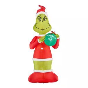 20 ft Giant-Sized LED Inflatable Grinch in Santa Suit